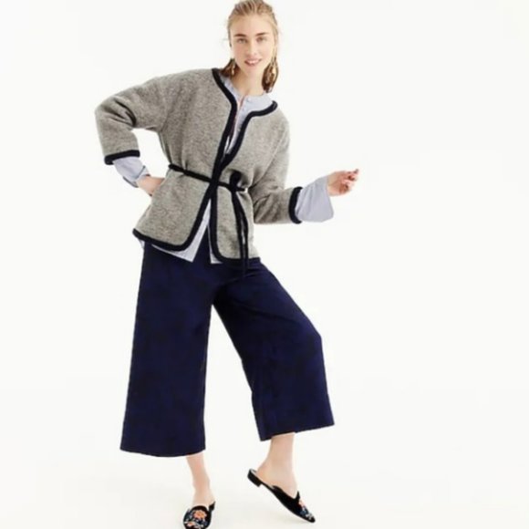 J. Crew | Gray Wrap Jacket in Boiled Wool w/belt